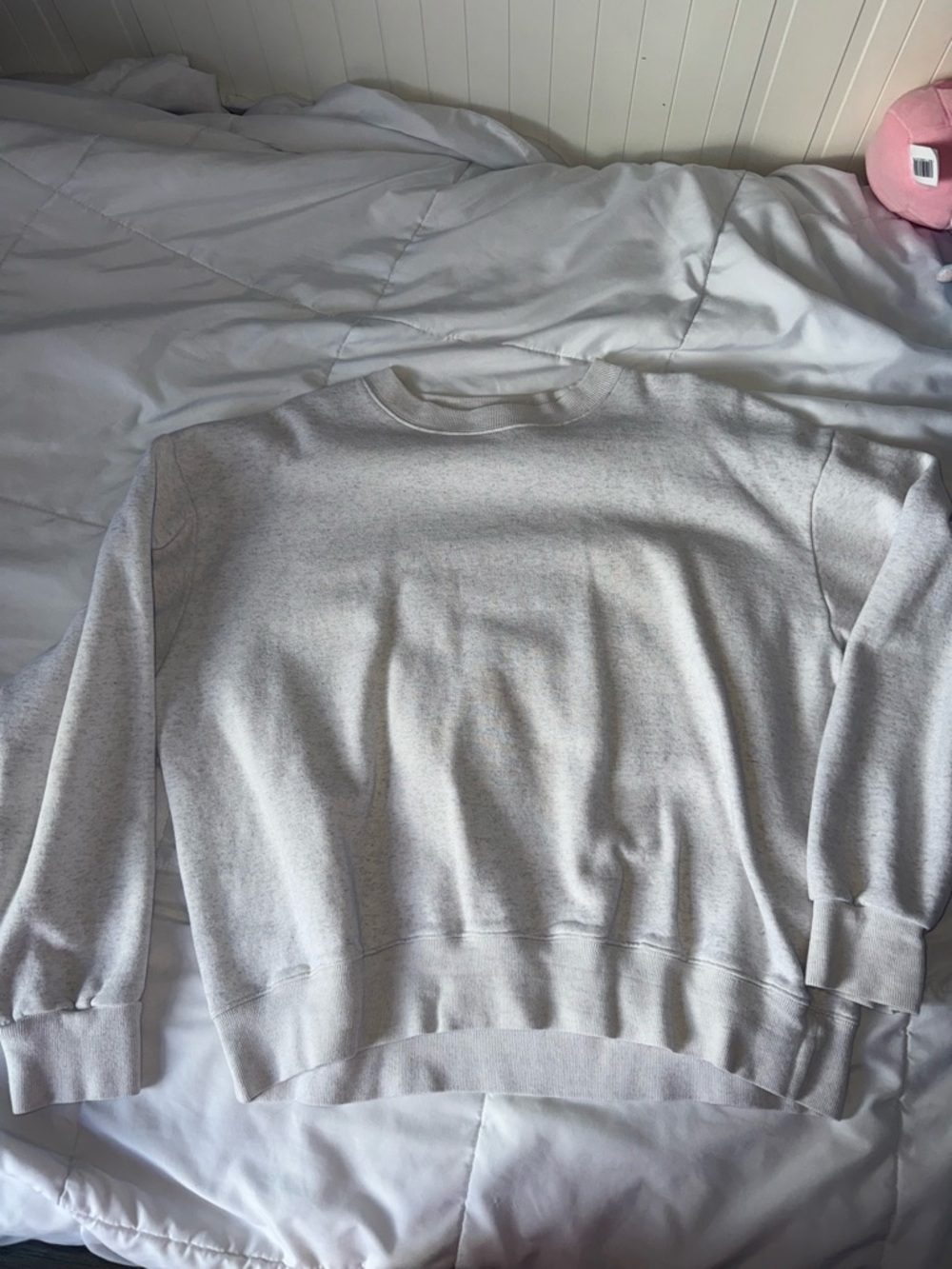 Brandy Melville Light Gray/ White Crewneck Sweatshirt